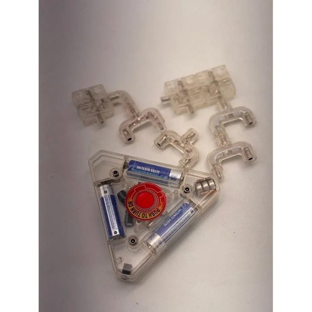 Vintage Clear Electronic Light‎ Up Building Blocks STEM Modular Toy Set